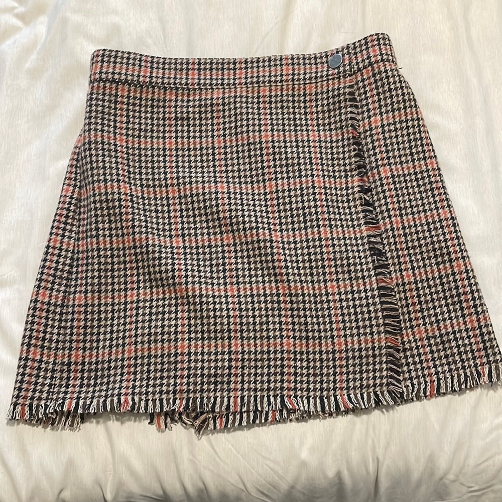 Urban Outfitters Wrap Plaid Mini Skirt